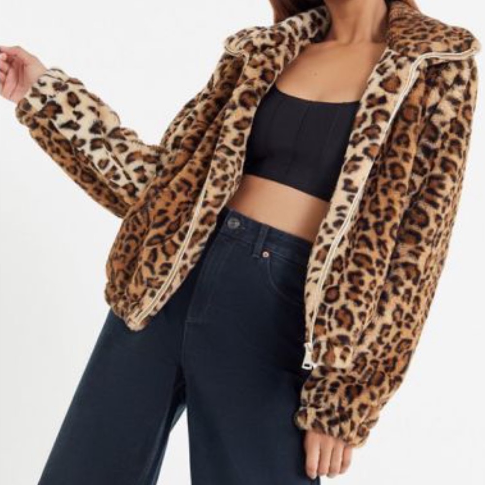 UO FAUX CHEETAH BOMBER *NEW WITH TAGS*